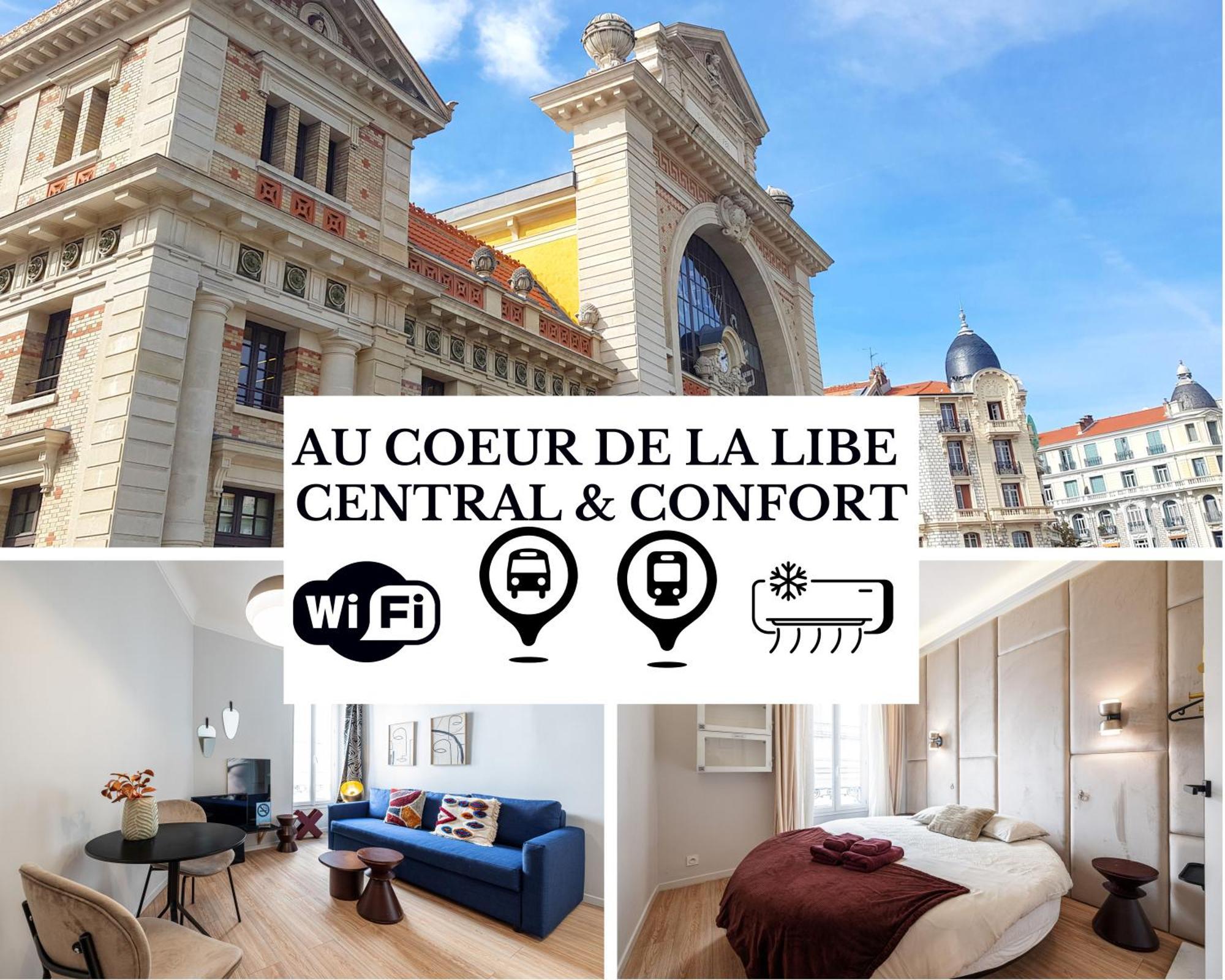Au Coeur De La Libe - Ac - Central - Pres Tram Et Supermarches - Lit Xxl Nice Bagian luar foto